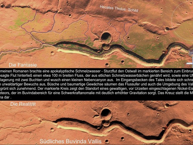 Die Bucht der Montana am Buvinda Vallis des Mars.