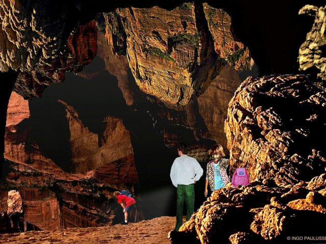 Tammy, Ken und Celina sind in der Urwaldkuppel im Hydraotes Chaos in den Boden eingebrochen und in einer riesigen Höhle gelandet.