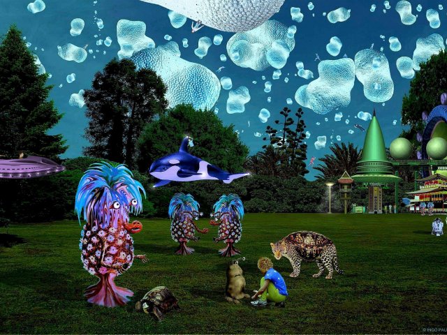 Beim Rummel zum Fest der leuchtenden Pops sieht Tammy die Solbats und Cirie wieder. Kinder hüpfen von Pop zu Pop, es gibt Erlebnis-Karussells, Snackbuden und Spielgeräte. Die seltsamen Tiere sind Roboter.