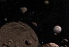 Ein Asteroidenschwarm auf Crash-Kurs mit dem Kuiper-Objekt Sedna.