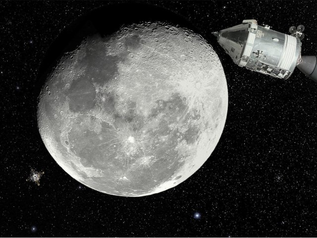 Die Gravitation am Boden der ca. 6000 km großen Steinkugel namens Luna beträgt 1/6 der Erdschwerkraft. Ein Sprung aus 20 m Höhe ist hier kein Problem, wenn der Raumanzug hält.