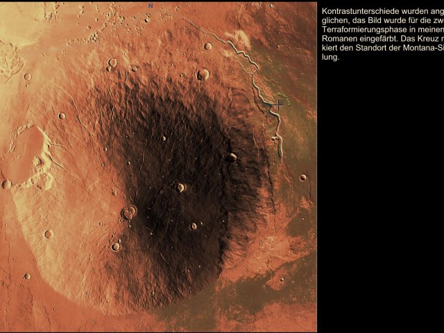 Das Buvinda Vallis am Hecates Tholus ist der Haupthandlungsort meiner Romane, deren Handlung in einer Zeit des Mars-Terraforming spielt.
